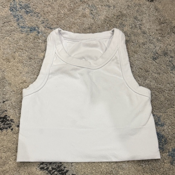 ALO Yoga Tops - Alo Seamless Delight White Sleeveless High Neck Crop Top Size Small